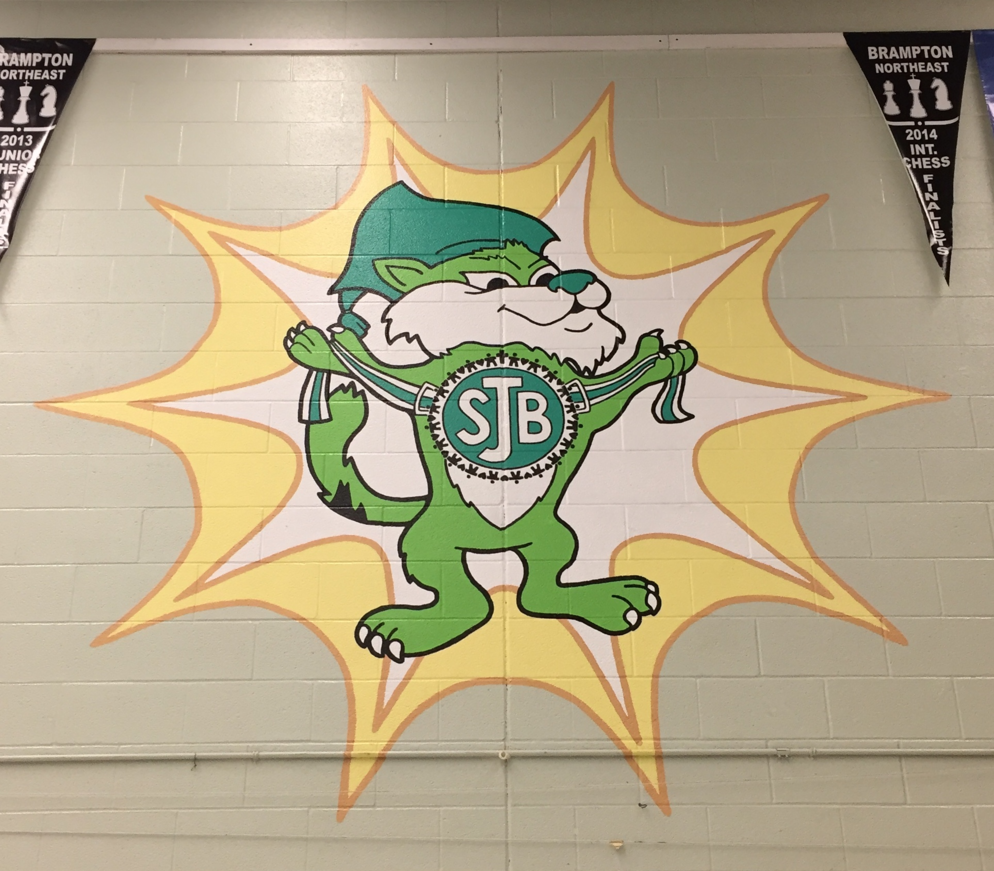 Painting of school mascot and Liger
