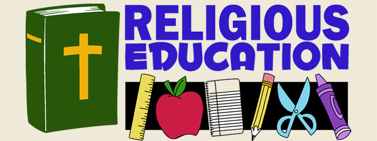 Religious Education clipart with Bible and school tools