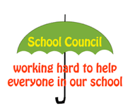 School Council &quot;Working hard to help everyone in our school&quot; graphic
